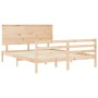 Estructura de cama de matrimonio con cabecero madera maciza de , Camas y somieres - Ref: Foro24-3195226, Precio: 160,59 €, De...