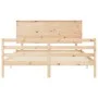 Doppelbettgestell mit Kopfteil aus Massivholz von , Betten und Lattenroste - Ref: Foro24-3195226, Preis: 164,05 €, Rabatt: %