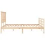 Doppelbettgestell mit Kopfteil aus Massivholz von , Betten und Lattenroste - Ref: Foro24-3195226, Preis: 164,05 €, Rabatt: %