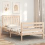 Bed frame with solid wood headboard 100x200 cm by , Beds and slatted bases - Ref: Foro24-3194236, Price: 114,36 €, Discount: %