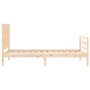 Bed frame with solid wood headboard 100x200 cm by , Beds and slatted bases - Ref: Foro24-3194236, Price: 114,36 €, Discount: %