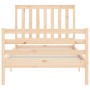 Bed frame with solid wood headboard 100x200 cm by , Beds and slatted bases - Ref: Foro24-3194236, Price: 114,36 €, Discount: %