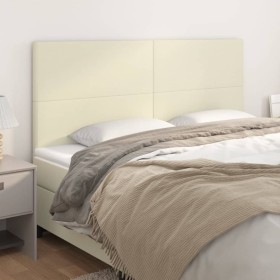 Cabeceros 4 unidades cuero sintético color crema 80x5x78/88cm