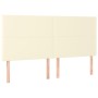 Cabeceros 4 unidades cuero sintético color crema 80x5x78/88cm