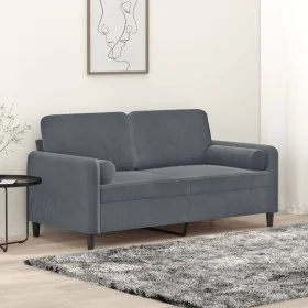 2-seater sofa with dark gray velvet cushions 140 cm by , Sofas - Ref: Foro24-3200882, Price: 196,88 €, Discount: %
