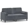 2-seater sofa with dark gray velvet cushions 140 cm by , Sofas - Ref: Foro24-3200882, Price: 196,88 €, Discount: %