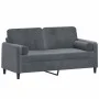 2-seater sofa with dark gray velvet cushions 140 cm by , Sofas - Ref: Foro24-3200882, Price: 196,88 €, Discount: %
