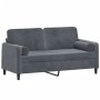 Sofá de 2 plazas con cojines terciopelo gris oscuro 140 cm de , Sofás - Ref: Foro24-3200882, Precio: 199,35 €, Descuento: %