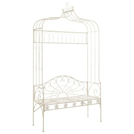 White aged metal garden bench 122 cm by vidaXL, garden benches - Ref: Foro24-45434, Price: 209,50 €, Discount: %
