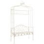 Banco de jardín metal blanco envejecido 122 cm de vidaXL, Bancos de jardín - Ref: Foro24-45434, Precio: 211,82 €, Descuento: %