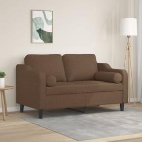 2-seater sofa with brown fabric cushions 120 cm by , Sofas - Ref: Foro24-3200840, Price: 221,04 €, Discount: %