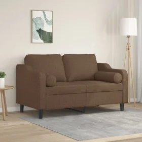 2-seater sofa with brown fabric cushions 120 cm by , Sofas - Ref: Foro24-3200840, Price: 217,62 €, Discount: %