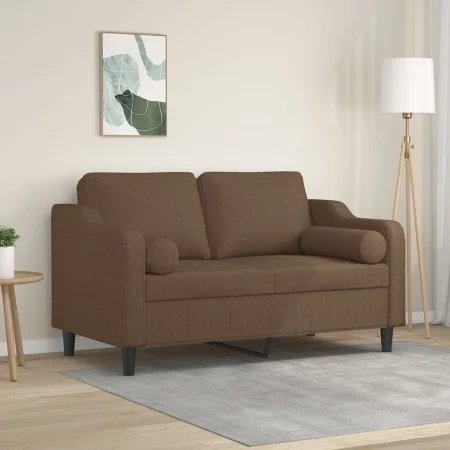 2-seater sofa with brown fabric cushions 120 cm by , Sofas - Ref: Foro24-3200840, Price: 217,62 €, Discount: %