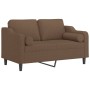 2-seater sofa with brown fabric cushions 120 cm by , Sofas - Ref: Foro24-3200840, Price: 221,04 €, Discount: %