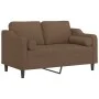 2-seater sofa with brown fabric cushions 120 cm by , Sofas - Ref: Foro24-3200840, Price: 217,62 €, Discount: %