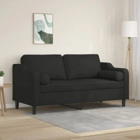 2-seater sofa with black fabric cushions 140 cm by , Sofas - Ref: Foro24-3200849, Price: 230,00 €, Discount: %