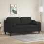 Sofá de 2 plazas con cojines tela negro 140 cm de , Sofás - Ref: Foro24-3200849, Precio: 232,79 €, Descuento: %