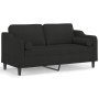 Sofá de 2 plazas con cojines tela negro 140 cm de , Sofás - Ref: Foro24-3200849, Precio: 232,79 €, Descuento: %