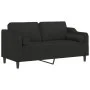Sofá de 2 plazas con cojines tela negro 140 cm de , Sofás - Ref: Foro24-3200849, Precio: 229,72 €, Descuento: %