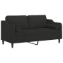Sofá de 2 plazas con cojines tela negro 140 cm de , Sofás - Ref: Foro24-3200849, Precio: 232,79 €, Descuento: %