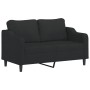 Sofá de 2 plazas con cojines tela negro 140 cm de , Sofás - Ref: Foro24-3200849, Precio: 232,79 €, Descuento: %
