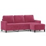 3 seater sofa with red velvet stool 180 cm by , Sofas - Ref: Foro24-3201059, Price: 284,50 €, Discount: %