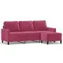 3-Sitzer-Sofa mit rotem Samthocker 180 cm von , Sofas - Ref: Foro24-3201059, Preis: 275,58 €, Rabatt: %