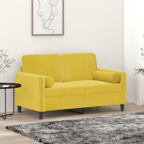 2-Sitzer-Sofa mit gelben Samtkissen 120 cm von , Sofas - Ref: Foro24-3200877, Preis: 240,81 €, Rabatt: %