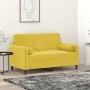 2-seater sofa with yellow velvet cushions 120 cm by , Sofas - Ref: Foro24-3200877, Price: 236,75 €, Discount: %