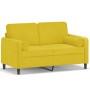 2-seater sofa with yellow velvet cushions 120 cm by , Sofas - Ref: Foro24-3200877, Price: 240,81 €, Discount: %