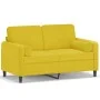 2-seater sofa with yellow velvet cushions 120 cm by , Sofas - Ref: Foro24-3200877, Price: 236,75 €, Discount: %