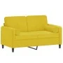 2-seater sofa with yellow velvet cushions 120 cm by , Sofas - Ref: Foro24-3200877, Price: 236,75 €, Discount: %