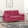 2-Sitzer-Sofa mit roten Samtkissen 120 cm von , Sofas - Ref: Foro24-3200875, Preis: 247,23 €, Rabatt: %