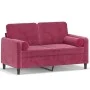 2-Sitzer-Sofa mit roten Samtkissen 120 cm von , Sofas - Ref: Foro24-3200875, Preis: 247,23 €, Rabatt: %
