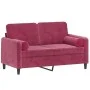 2-Sitzer-Sofa mit roten Samtkissen 120 cm von , Sofas - Ref: Foro24-3200875, Preis: 247,23 €, Rabatt: %