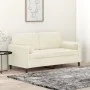 2-Sitzer-Sofa mit cremefarbenen Samtkissen, 140 cm von , Sofas - Ref: Foro24-3200889, Preis: 263,14 €, Rabatt: %