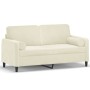 2-seater sofa with cream velvet cushions 140 cm by , Sofas - Ref: Foro24-3200889, Price: 268,22 €, Discount: %