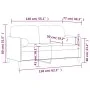2-Sitzer-Sofa mit cremefarbenen Samtkissen, 140 cm von , Sofas - Ref: Foro24-3200889, Preis: 263,14 €, Rabatt: %