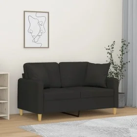 2-seater sofa with black fabric cushions 120 cm by , Sofas - Ref: Foro24-3200905, Price: 243,75 €, Discount: %