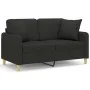 2-seater sofa with black fabric cushions 120 cm by , Sofas - Ref: Foro24-3200905, Price: 243,75 €, Discount: %