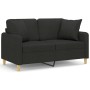 2-Sitzer-Sofa mit schwarzen Stoffkissen 120 cm von , Sofas - Ref: Foro24-3200905, Preis: 248,17 €, Rabatt: %