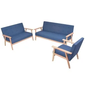 Blue 3-Piece Fabric Sofa Set by , Sofas - Ref: Foro24-274915, Price: 656,23 €, Discount: %