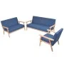 Juego de sofás de tela de 3 piezas color azul de , Sofás - Ref: Foro24-274915, Precio: 721,34 €, Descuento: %