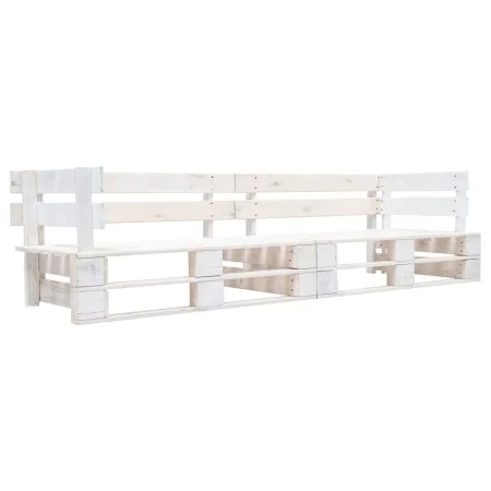 2-seater white wooden pallet garden sofa by , garden benches - Ref: Foro24-277383, Price: 148,33 €, Discount: %