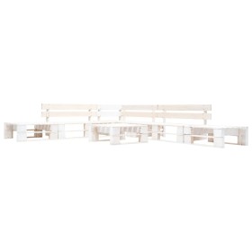 Set de muebles de jardín de palets 6 piezas madera blanco de , Conjuntos de jardín - Ref: Foro24-277395, Precio: 402,07 €, De...