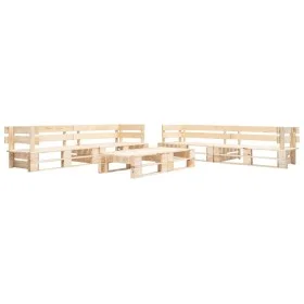 Garden pallet furniture set 6 pieces natural wood by , Garden sets - Ref: Foro24-277502, Price: 408,27 €, Discount: %