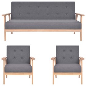 3-Piece Sofa Set Dark Gray Fabric by , Sofas - Ref: Foro24-279145, Price: 638,86 €, Discount: %