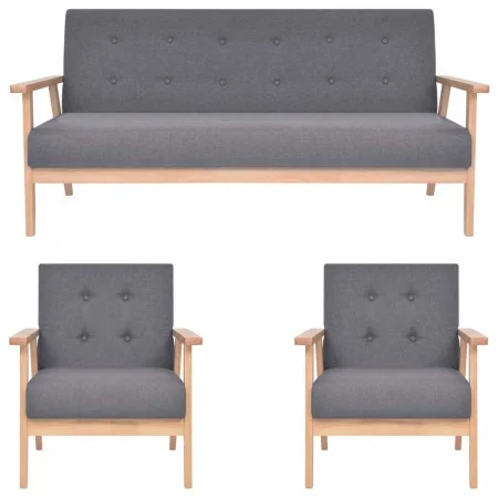 3-Piece Sofa Set Dark Gray Fabric by , Sofas - Ref: Foro24-279145, Price: 626,94 €, Discount: %