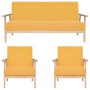 3-teilige Sofagarnitur aus gelbem Stoff von , Sofas - Ref: Foro24-279147, Preis: 510,12 €, Rabatt: %