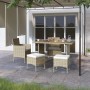Gartenstuhl- und Hocker-Set 4-teilig aus beigem PE-Rattan von , Gartenstühle - Ref: Foro24-310612, Preis: 202,57 €, Rabatt: %